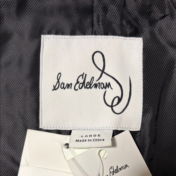 Sam Edelman Black Velvet Double-Breasted Blazer with Gold Buttons - Picture 7 of 11